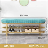 Nordic Shoe Bench Soft Cushion Multifunctional Shoe Rack Metal Frame Home Furniture Hallway Shoe Rack Bench