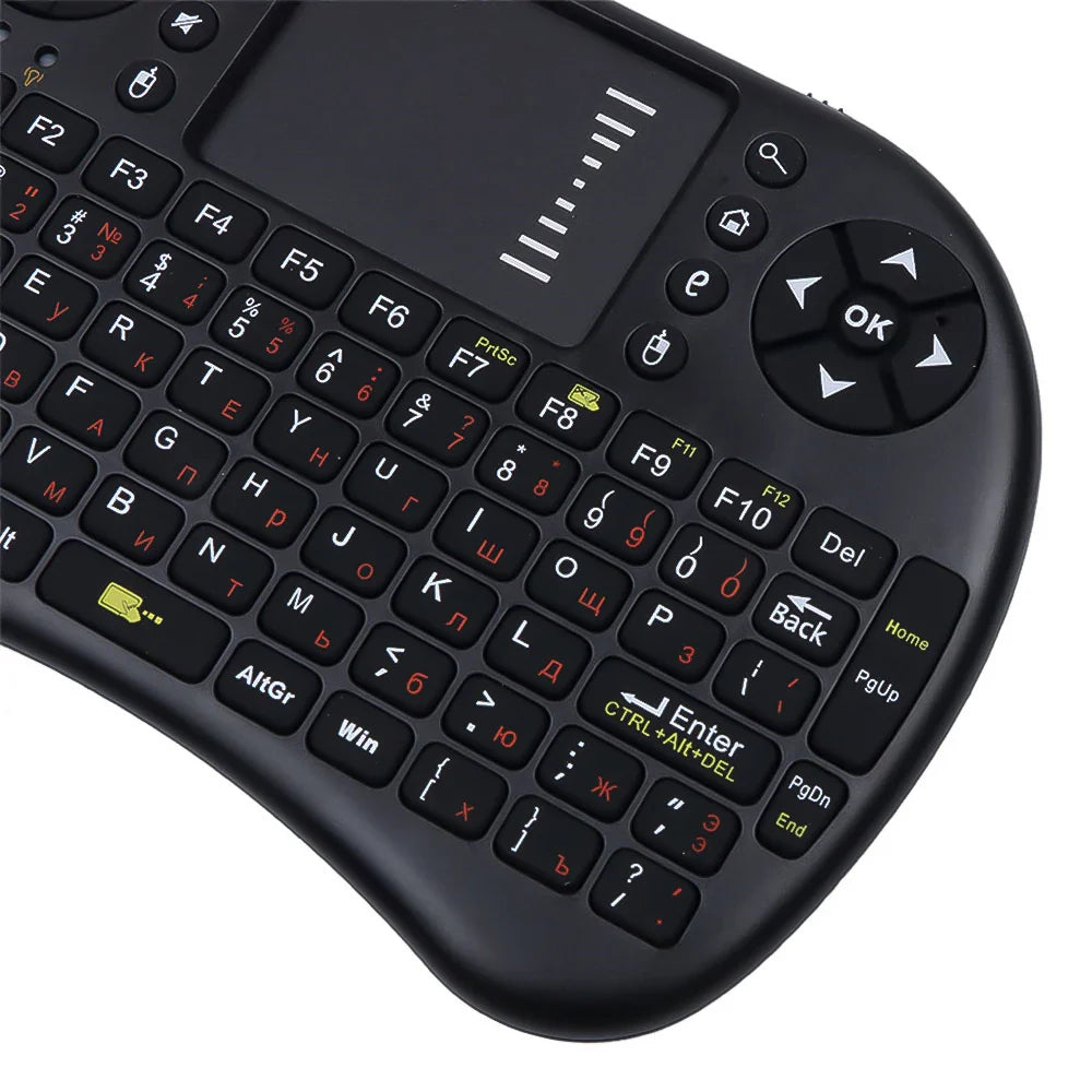 i8 Mini Keyboard Wireless Keyboard 3 Color Backlit 2.4GHz English Russian Air Mouse with Touchpad Remote Control For PC Laptop