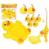 9Pcs/Set Mini Floating Duck Fishing Bath Toy Set Of 1 Fishing Pole And 7 Rubber Ducks for Children Outdoor Pool Shower Toy Gift