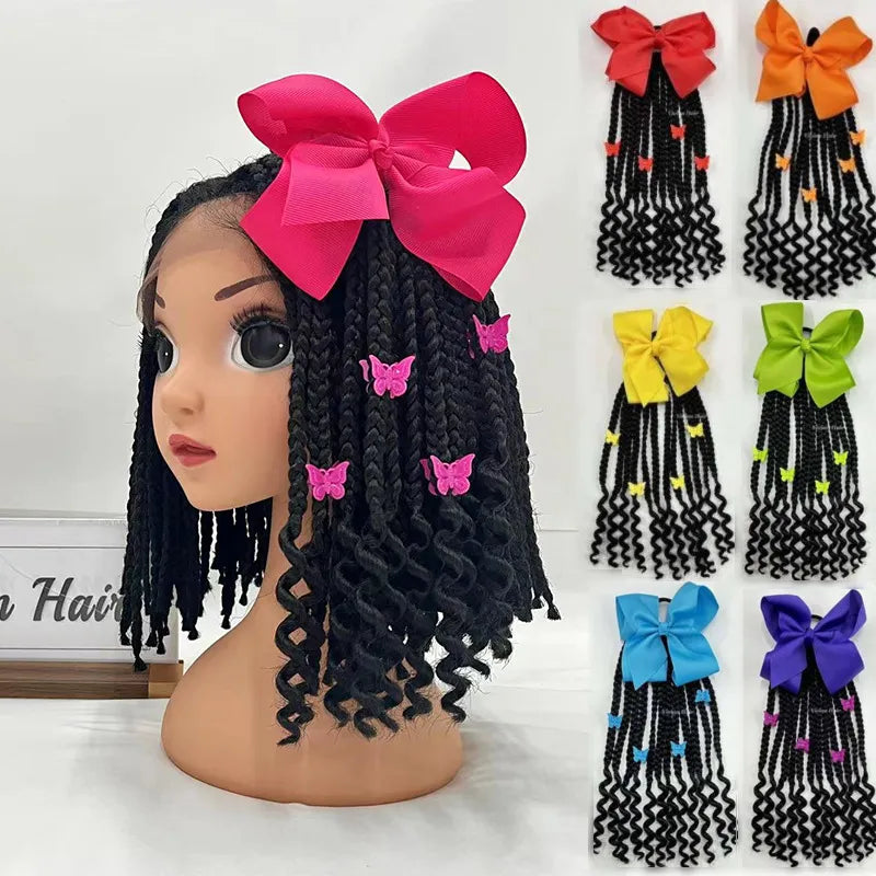 Black Africans Little Girl Passion Twist Headband Wig Children's Hair Accessories Baby Headdress Kids Jewelry Ornaments Headgear