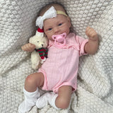 17Inch Painted Reborn Baby Doll Elijah Lifelike Newborn Doll Handmade Painted Hair 3D Skin Tone Visible Veins Gift For Girls