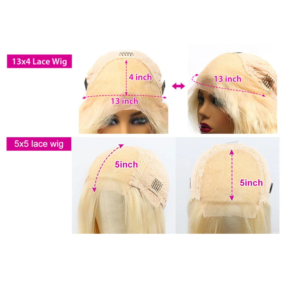 250% HD Transparent 613 Body Wave 13x6 Lace Front Human Hair Wig Color Preplucked 13x4 Honey Blonde Lace Frontal Wigs For Women