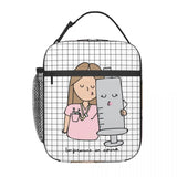 Cartoon Enfermera Insulated Lunch Bag for Women Leakproof Cartoon Nurse Cooler Thermal Lunch Box Office Work School