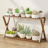 Wooden Multilayer Flowerpot Organizer Flower Holder Balcony Stand Pots Display Shelf Plant Stand Living Room Outdoor Furniture