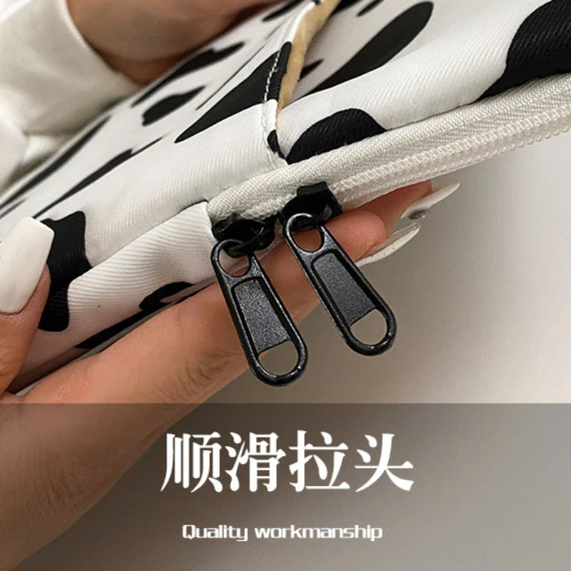 11/13inch Casual Fashion Cow Pattern Zebra Pattern Laptop Tablet E-Books Nylon Bag Portable Protective Case for Ipad Keyboard