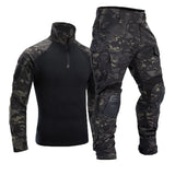 Men Military Tactical Trousers CP Camouflage Cargo Knee Pads Pants Work Clothing Combat Uniform Shirts