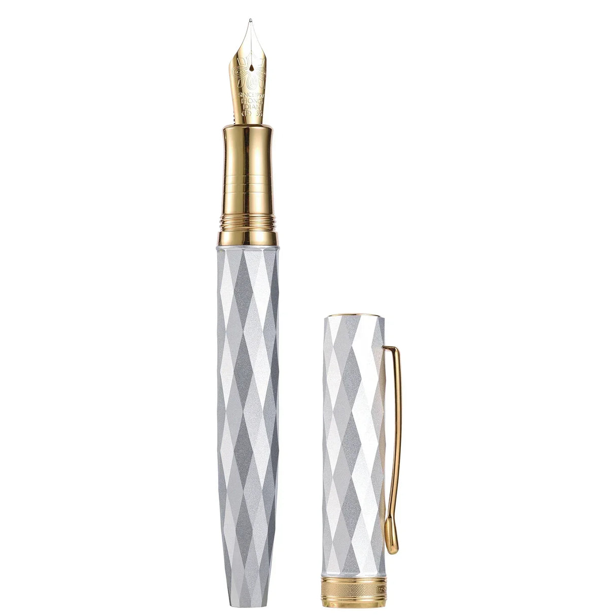 Hongdian N11 Fountain Pen EF/F Nib with Converter, Polygonal Aluminum Alloy Writing Gift Pen Set