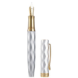 Hongdian N11 Fountain Pen EF/F Nib with Converter, Polygonal Aluminum Alloy Writing Gift Pen Set