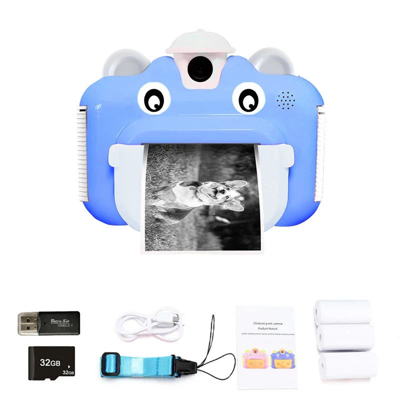 Children's Instant Print Camera With Thermal Printer Kids Digital Photo Camera Girl's Toy Child Camera Video Boy's Birthday Gift