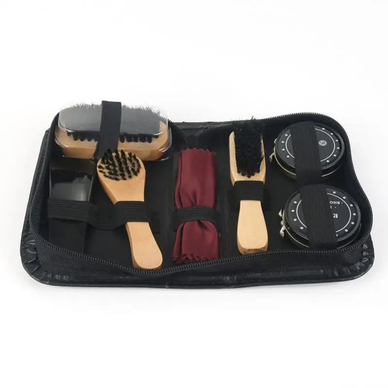 8 Pcs/Set Shoes Care Kit Portable For Boots Sneakers Cleaning Set Brush Shine Polishing Tool For Leather Shoes