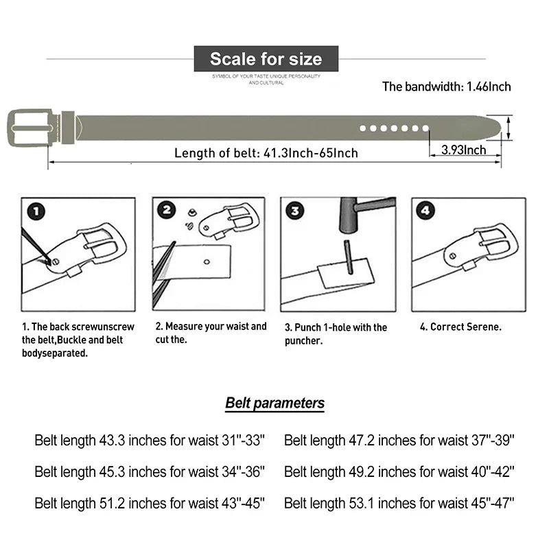 BISONDENIM Men Belt Male High Quality Leather Belt Men Male Genuine Leather Strap Luxury Pin Buckle Fancy Vintage Jeans W71792