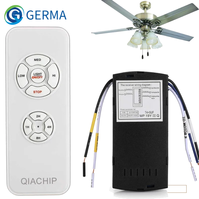 GERMA Universal Ceiling Fan Lamp Remote Control Kit AC 110-240V Timing Control Switch Adjusted Wind Speed Transmitter Receiver