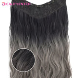 Synthetic Clips In Hair Long Wave Clip In Hair Extension Synthetic Wig Hair Extensions Ombre Gradient color Hairpieces