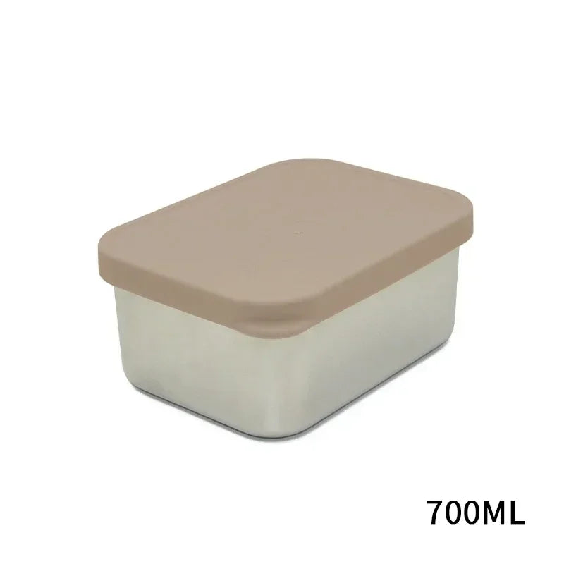 Bpa Free Lunch Box Stainless Steel White Silicone Lid Customized Kids Stainless Steel Lunch Box