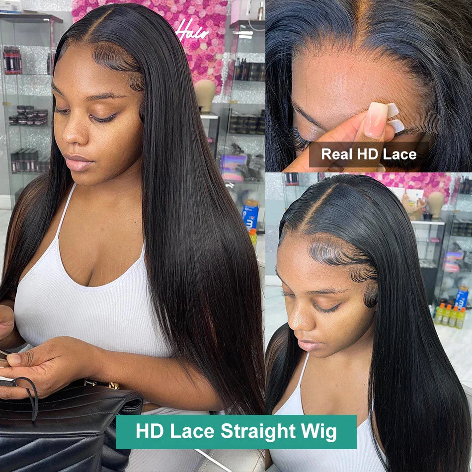 Melodie HD 30 40 Inches Transparent 5x5 Glueless Ready to Go Wear Straight 13x6 Lace Frontal Human Hair Wigs 13x4 Lace Front Wig