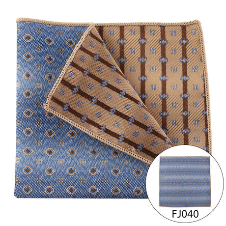 Men Pocket Square Light Coffee Beige Handkerchief Men Business Suit Pocket Towel Paisley Dot Blue Floral Handker Man Neckties