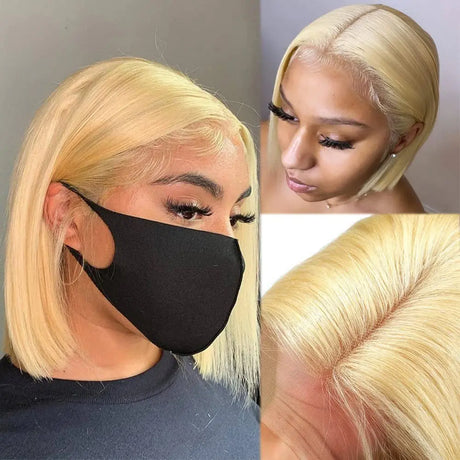 Straight Highlight Lace Front Human Hair 13x4 Lace Frontal Wigs Brazilian Remy Honey Blonde Brown Color Wear Go Glueless Wig