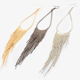 Baroque Long Tassels Dangle Earrings for Women Accessories Wedding Bride Big Water Drop Earring Fashion Jewelry Friendship Gifts