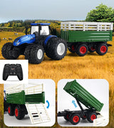 1/24  Remote Control Tractor Trailer 2.4G RC Tractor Simulated Engineering Construction Truck Model Toys Farming Machine