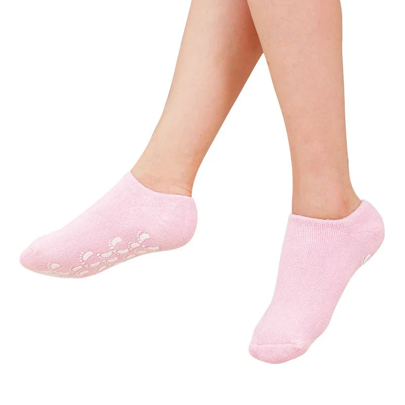 1~4PCS Reusable SPA Gel Socks Moisturizing Whitening Exfoliating Velvet Smooth Beauty Foot Care Silicone Socks Feet Care