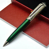 MOM CT R De Series Luxury Ballpoint Pens Green Blue Red Barrel Silver Diagonal Grain Writing Stationery  Office Supplies