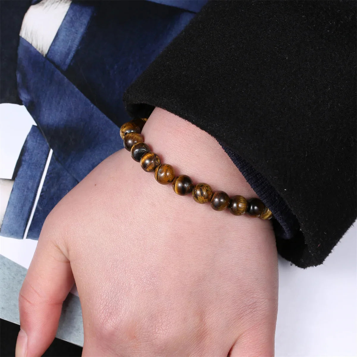 8mm Natural Stone Bracelet Multicolor Quartzs Amethysts Hematite Tiger Eye Beads Bracelets For Women Men Jewelry Pulsera Hombre