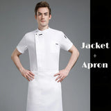 Unisex Chef Jacket Short/Long Sleeve Men Women Crossover Cook Coat Restaurant Waiter Uniform Kitchen Baker Wear