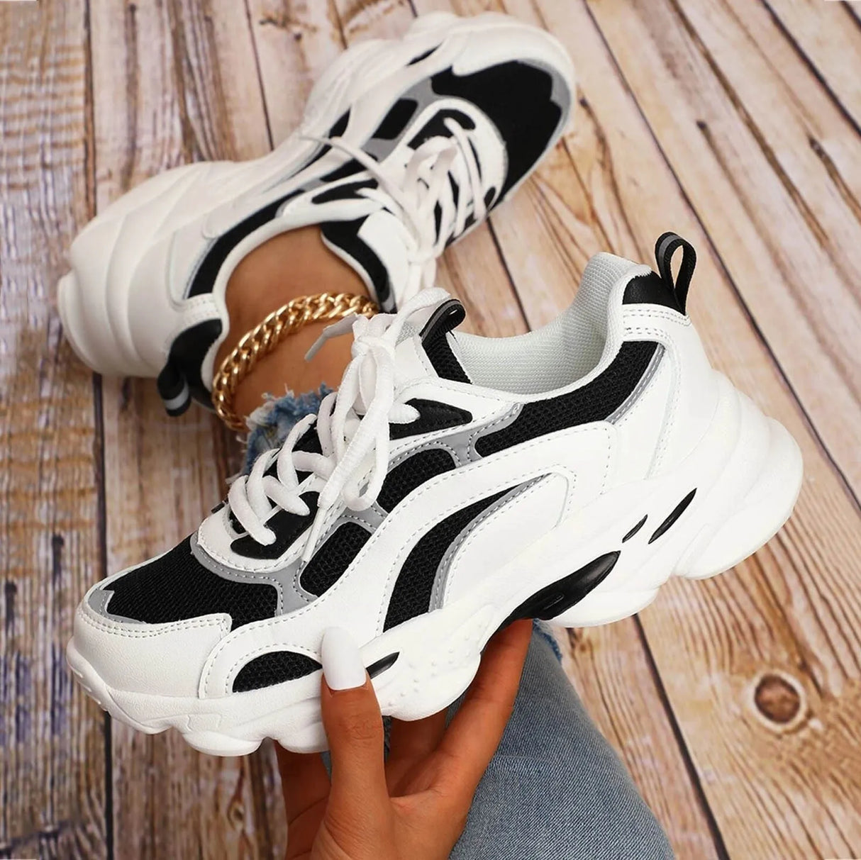 Tennis Shoes For Women 2023 Lace Up Running Shoes Sports Sneakers Woman Platform Sneakers Ladies Shoes On Offer Zapatillas