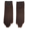 Synthetic Clip in Hair Extensions 6 Pcs/Set 16 Clips Long Straight Hairpieces Clip On Hair Extension for Women Blonde