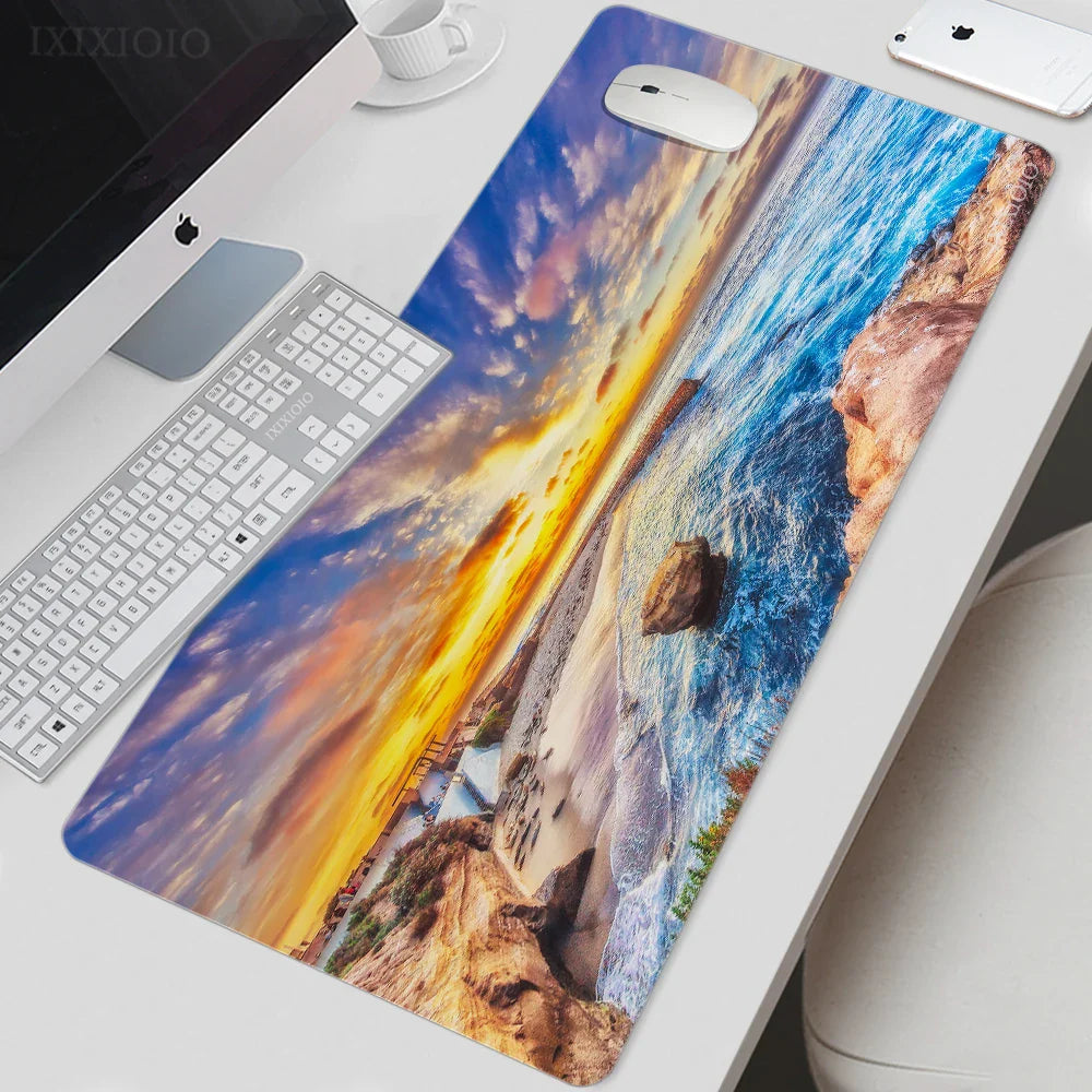 Mouse Pad Gaming Ocean Sea XL Large HD Mousepad XXL keyboard pad Natural Rubber Non-Slip Office Accessories Mice Pad Table Mat