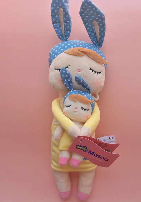 Metoo Doll Stuffed Toys Kawaii Mother and Kid 2 Piece Angela Plush Sleeping Toys For Girls Newborn Baby Christmas Birthday Gift