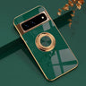 Luxury Plating Silicone Shockproof Phone Case For Google Pixel 8 8A 7 Pro 7A 6A Metal Ring Magnetic Holder Stand Soft Back Cover