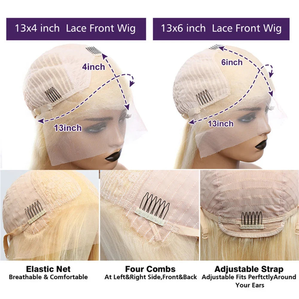 613 Hd Lace Frontal Wig Transparent Honey Blonde Body Wave 13x6 Lace Front Wig Human Hair Wig 13x4 Frontal Wigs for Women