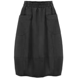 Plus Size 2023 Autumn 4XL Loose  Women's Skirt Casual Big Pockets Lady Skirts Elastic Waist Female Bottom Clothing Skirts KT109