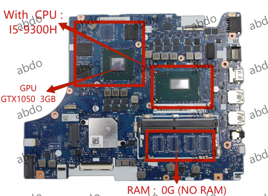 NM-C361 NM-C362 for Lenovo L340-15IRH L340-17IRH  Laptop Motherboard.with CPU I5-9300H GPU GTX1050 GTX1650 100% test work