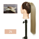 AZQUEEN 55CM Long Straight Bow Tie Ponytail Clip In Hair Extension Natural Brown Blonde Synthetic Pony Tail Hairpieces For Women