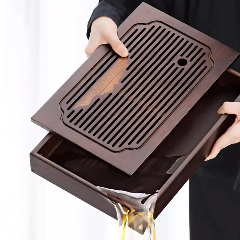 Coffeeware Teaware Tea Tray Portable Plate Vintage Big Wooden Tray Home Kitchen Gadget Plateau En Bois Office Accessories