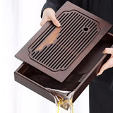Coffeeware Teaware Tea Tray Portable Plate Vintage Big Wooden Tray Home Kitchen Gadget Plateau En Bois Office Accessories