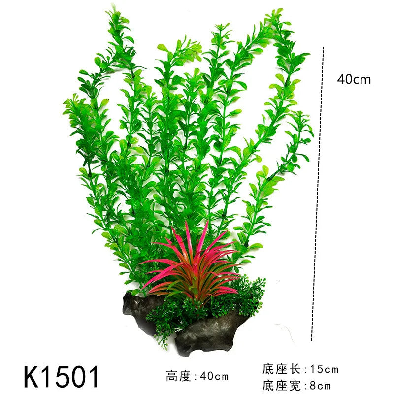 24-52cm Large Aquarium Plants Plastic Grass Fish Tank Decor Artificial Fake Water Plant Ornaments Aquarium Accessories