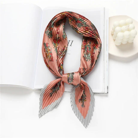 2023 Brand Crinkle Scarf Women Silk Satin Square Neck Tie Hand  Wirst Female Headscarves Bandana Shawl  Leopard Hair Foulard