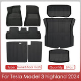 For Model 3 2024 Highland Cargo Liner Floor Mats Anti-slip Pads Waterproof Trunk Mat for Tesla Model 3 2024 Highland Accessories