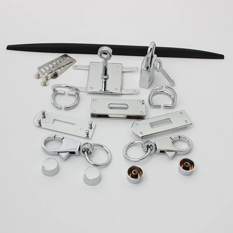 New Rectangle Eyelets Hanger Metal Lock for Bag Hardware Wholesale Fashion a Set of Locks Fitting Woman Handbag Bag Accessories