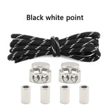 1Pair Round Elastic Laces Sneakers Lock Shoe Laces Without Ties Metal Buckle Laces Kids Adult No Tie Shoelaces Shoes Accessories