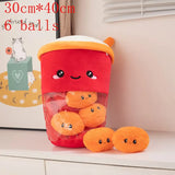 New Kawaii Animal Balls Pudding Candy Bag Pillow Plush Stuffed Mini Doll of Donut Boba Milk Tea Bat Newt Cat Nap Plushie