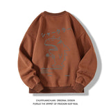 Autumn New Men's Fashion Round Neck Sweatshirts Print Loose Large Size Daily Casual Long Sleeve Sweatshirts 6 Styles