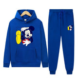 New Disney Mickey Fashion Sports Suit Printed Hoodie + Trousers 2 Pieces Set Spring And Autumn Animation Men And Women Suit