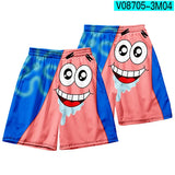 Anime Patrick Star shorts Boys Sports Shorts Fitness Basketball Beach Pants Squidward Tentacles Travel College Casual Gym shorts