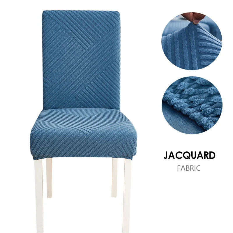 Jacquard Fabric Chair Cover Universal Size Chair Covers for Dining Room Wedding Office Banquet Seat Slipcovers Home Decor 1PC