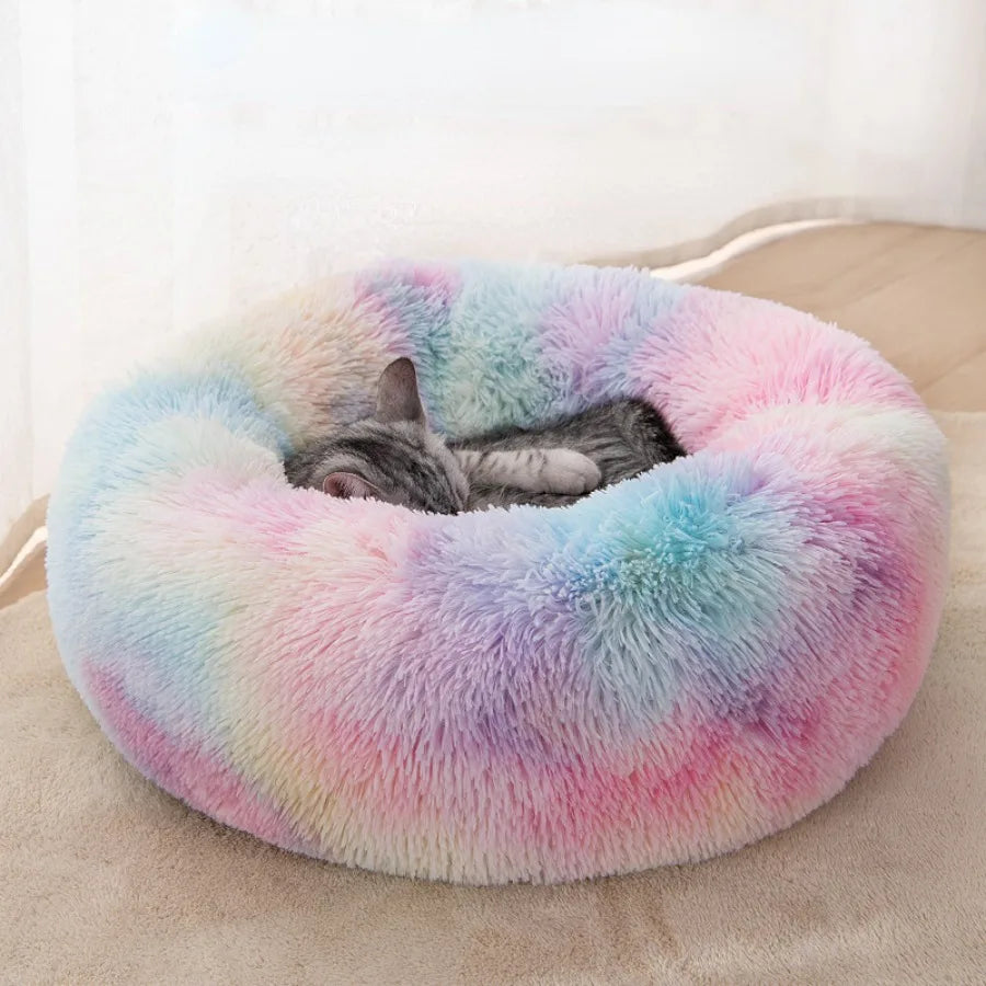 Round Warm Small Sleeping Cats Nest Blankets Habitats Cushions Dog Snuffle Mat Fluffy Light Weight Cama Para Gatos Pet Supplies