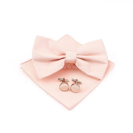 New Colorful Bowties Handkerchiefs Cufflinks Set Polyester Brooches For Men's Business Wedding Party Suit Dress Accessories Gift